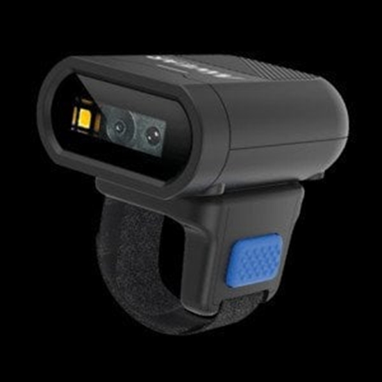 Picture of newland Bluetooth ring scanner, 2D CMOS imager with USB-A to magnetic connector cable.