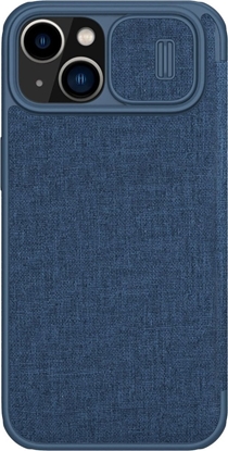 Attēls no Nillkin NILLKIN QIN CLOTH PRO CASE ETUI DO IPHONE 14 PLUS OSONA NA APARAT KABURA POKROWIEC OBUDOWA Z KLAPK NIEBIESKI