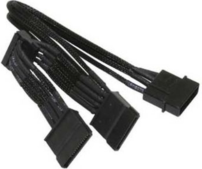 Picture of Nzxt 0.2m,  (Rozganik Molex na 3x SATA 20cm - opywowy czarny ( CB-43SATA ))