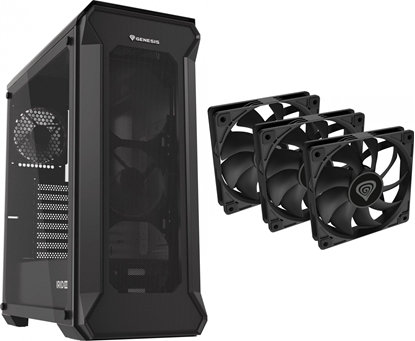 Picture of Obudowa Genesis Irid 505 V2 MIDI TOWER (NPC-1517) + Wentylatory Oxal 120 Czarny 3-pack (NGF-2043)
