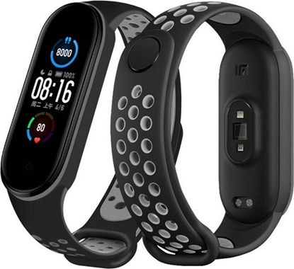 Изображение Opaska do XIAOMI MI SMART BAND 5/6 Silikonowa czarno-szara