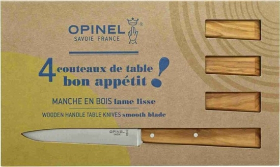 Picture of Opinel Set of 4 table knives Bon Appetit South Olive Wood  No 125