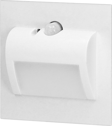 Attēls no Oprawa schodowa Orno DRACO LED NEW 1,5W, oprawa schodowa podtynkowa, 12VDC, 30lm, 4000K, biaa, czujnik ruchu i zmierzchu AD-OS-6164LR4/W