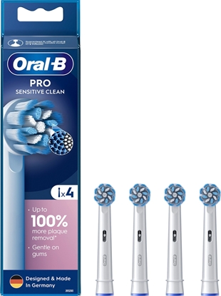 Attēls no Oral-B | Replaceable toothbrush heads | EB60X-4 Sensitive Clean Pro | Heads | For adults | Number of brush heads included 4 | White