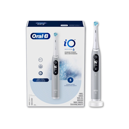 Attēls no Oral-B Toothbrush iO Series 6 Rechargeable, For adults, Number of brush heads included 1, Number of teeth brushing modes 5, Grey Opal