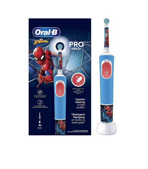 Picture of Oral-B Vitality PRO Kids Spiderman Electric Toothbrush, Blue