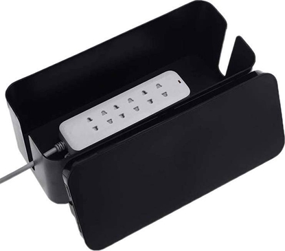 Picture of Organizer Aptel POJEMNIK na Listwy Kable Organizer Kabli Przewodów 23,5x11,5x12cm czarny AG963