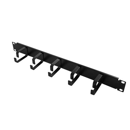 Изображение Logilink Kabelführungspanel 19" 1HE, 5 Metallringe, schwarz