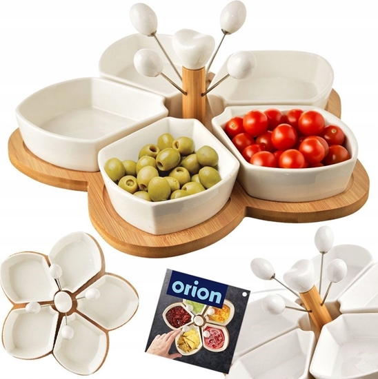 Picture of Orion Miseczki na przekski porcelanowe biae WHITELINE 28,5 cm 10 el.