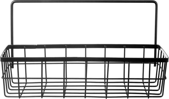 Picture of Orion Póka kuchenna na przyprawy metalowa wiszca cienna azienkowa druciany koszyk czarny loft