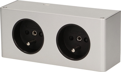 Picture of Orno Gniazdo meblowe Orno FS-10 podszafkowe 2x2P+Z srebrne