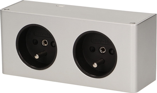 Picture of Orno Gniazdo meblowe Orno FS-10 podszafkowe 2x2P+Z srebrne