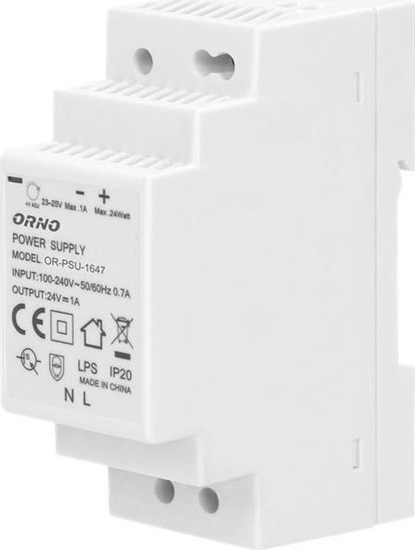 Picture of Orno Zasilacz na szyn DIN 24VDC 1A 24W OR-PSU-1647