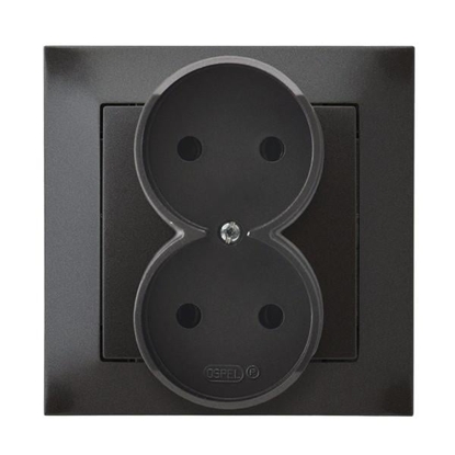 Picture of Ospel Gniazdo Impresja podwójne antracyt (GP-2Y/50)