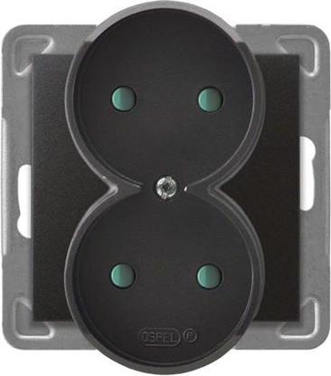 Picture of Ospel Gniazdo Impresja podwójne z przesonami antracyt (GP-2YRP/m/50)