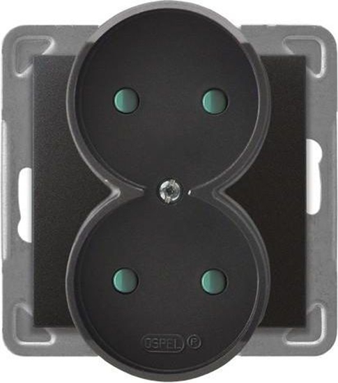 Picture of Ospel Gniazdo Impresja podwójne z przesonami antracyt (GP-2YRP/m/50)