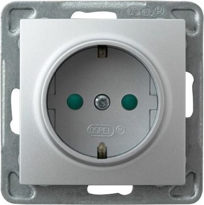 Picture of Ospel Gniazdo Impresja pojedyncze schuko z przesonami tytan (GP-1YSP/m/23)