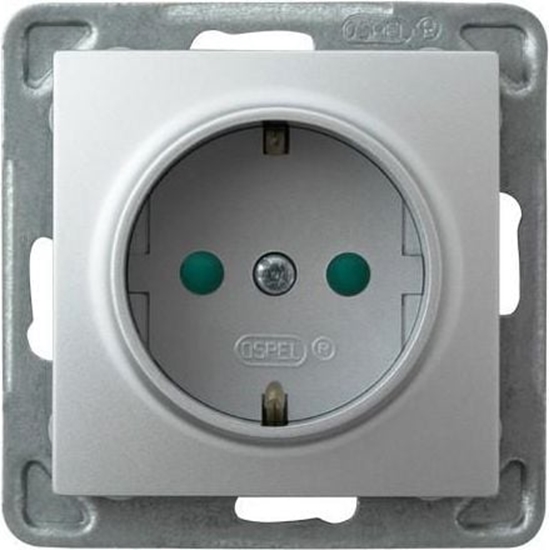 Picture of Ospel Gniazdo Impresja pojedyncze schuko z przesonami tytan (GP-1YSP/m/23)