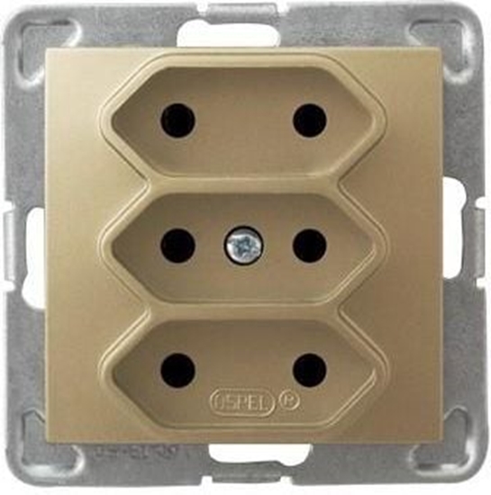 Picture of Ospel Gniazdo Impresja potrójne Euro zoty metalik (GP-3Y/m/28)