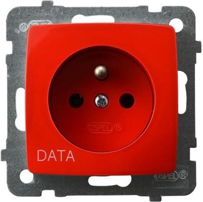 Picture of Ospel Gniazdo Karo pojedyncze z uziemieniem Data czerwone (GP-1SZD/m/00)