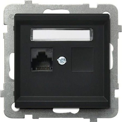 Attēls no Ospel Gniazdo komputerowe Sonata pojedyncze RJ45 5e czarny metalik (GPK-1R/K/m/33)