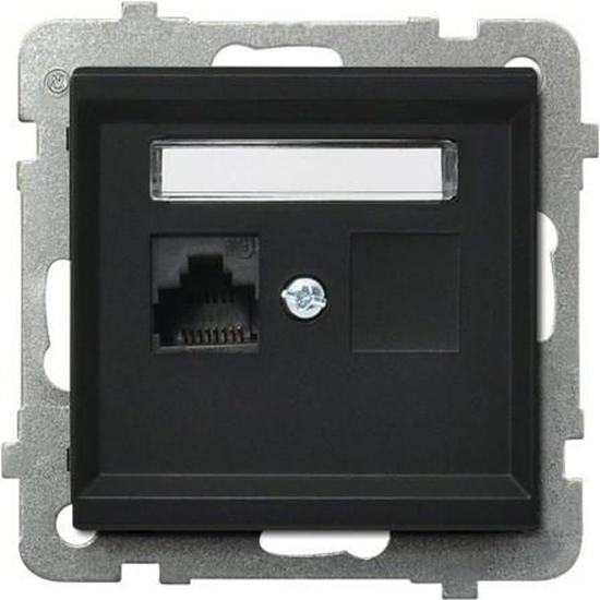 Picture of Ospel Gniazdo komputerowe Sonata pojedyncze RJ45 5e czarny metalik (GPK-1R/K/m/33)
