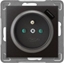 Picture of Ospel Gniazdo pojedyncze Ospel Impresja GP-1YZPUSB/m/50 z uziemieniem z przesonami z adowark USB 2,1A antracyt