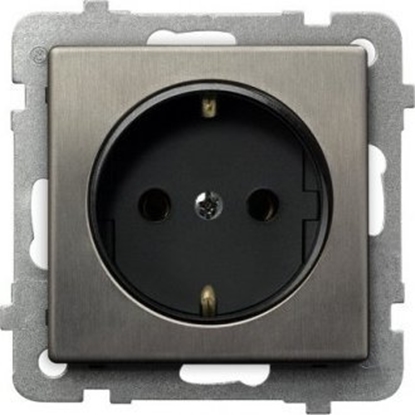 Picture of Ospel Gniazdo pojedyncze Ospel Sonata GP-1RMS/m/37 z uziemieniem schuko stal inox