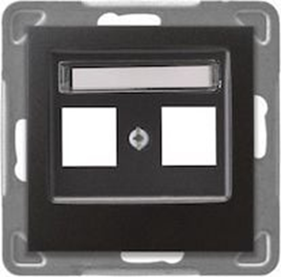 Picture of Ospel Obudowa gniazda teleinformatycznego podwójnego IMPRESJA  antracyt (GPK-2Y/p/50)