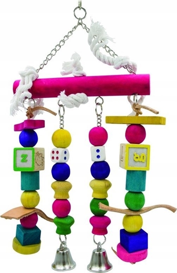 Picture of Panama Pet Panama Pet wiszca zabawka - 3 drewniane dyski z linami 42 cm