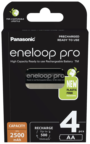 Picture of Panasonic | ENELOOP Pro BK-3HCDE/4BE | AA | 2500 mAh | 4 pc(s)