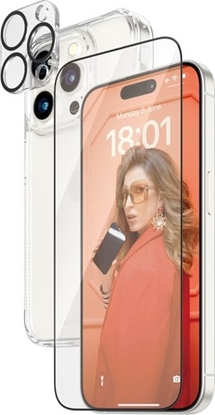 Attēls no PanzerGlass | Panzerglass 3-in-1 Pack | iPhone | iPhone 15 Pro | Clear | PicturePerfect Camera Lens Protector, a wireless charging compatible HardCase and an Ultra-Wide Fit Screen Protector