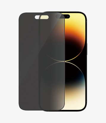 Picture of PanzerGlass | Screen protector | Apple | iPhone 14 Pro | Glass | Black | Ultra-Wide Fit; Easy installation; Privacy Filter; Fingerprint resistant | Privacy