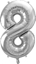 Attēls no Party Deco Balon foliowy Cyfra "8", 86cm, srebrny uniwersalny