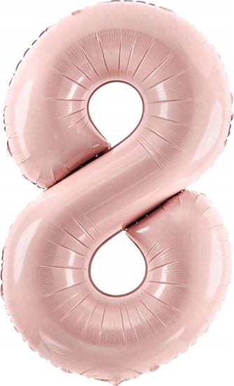 Picture of PartyDeco Balon foliowy 8 jasny róowy 7cm