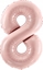 Изображение PartyDeco Balon foliowy 8 jasny róowy 7cm