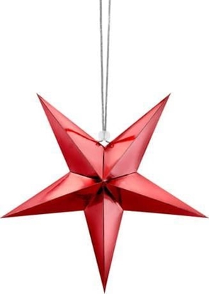 Attēls no PartyDeco Gwiazda papierowa, 30cm, czerwony one size