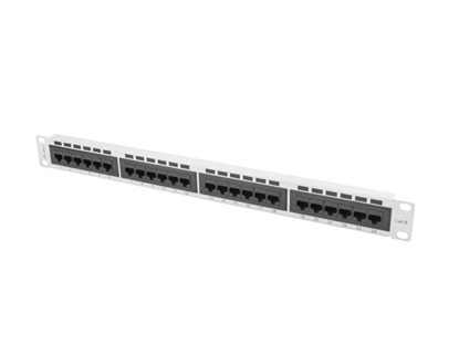 Изображение Lanberg Patchpanel 24-Port 1U 19" Cat. 6 UTP grau