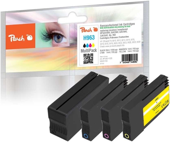 Picture of Peach Patrone HP Nr.963 MultiPack OEM reset bk,m,c,y remanufactured