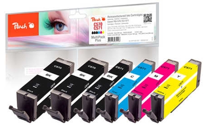 Изображение Peach PI100-337 ink cartridge 6 pc(s) Standard Yield Black, Cyan, Magenta, Yellow