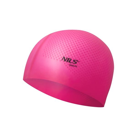 Picture of PELDCEPURE NQC SOLID COLOR DARK PINK SILICONE SWIMMING CAP DOTS NILS AQUA