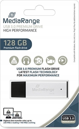 Изображение Pendrive MediaRange MediaRange MR1902 pami USB 128 GB USB Typu-A 3.0 Czarny, Srebrny