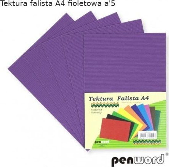 Picture of Penword Tektura falista A4 5ark. - fioletowa Penword