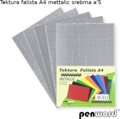 Picture of Penword Tektura falista PENWORD A4 5ark. metallic - srebrna Penword