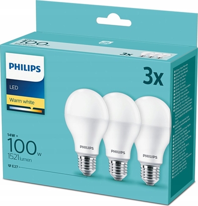 Attēls no Philips LED Lamp E27 3-Pack 100W 2700K