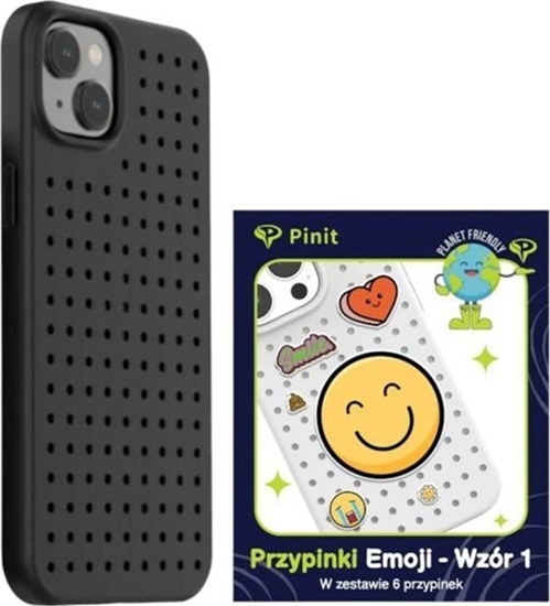 Изображение Pinit Zestaw Etui Pinit Dynamic + Emoji Pin iPhone 14 Plus 6.7" czarny/black wzór 1