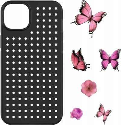 Picture of Pinit Zestaw Etui Pinit Dynamic + Flower/ Butterfly Pin iPhone 14 6.1" czarny/black wzór 1