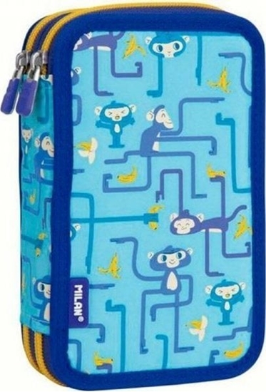 Изображение Piórnik Milan Piórnik Podwójny Milan Tangled Monkeys 34 Czci Niebieski