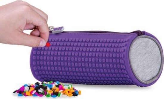 Picture of Piórnik PIXIE Okrgy Piórnik na Suwak, Kosmetyczka, Saszetka, PIXIE CREW, Szary, Fioletowy Panel