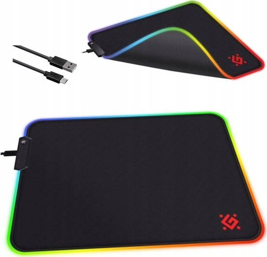 Picture of Podkadka Defender Podkadka Defender Gaming BLACK L LIGHT 350x300x4mm podwietlenie LED RGB